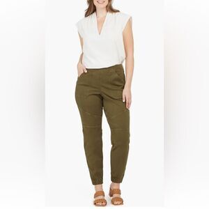Spanx Twill Joggers in Olive Green Women's Pants Medium